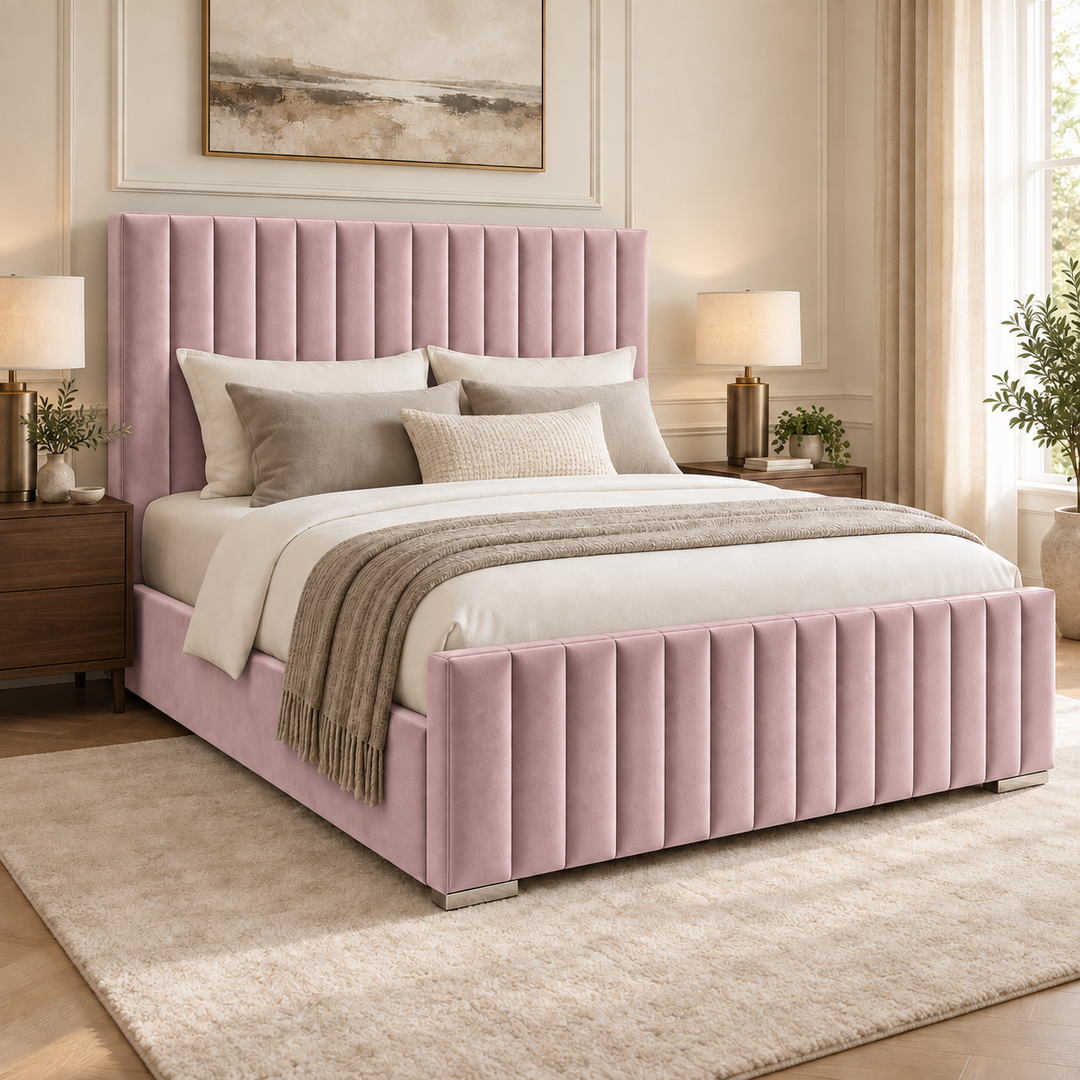 Portland Plush Velvet Ottoman Storage Bed
