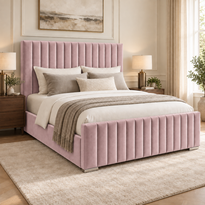 Portland Plush Velvet Ottoman Storage Bed