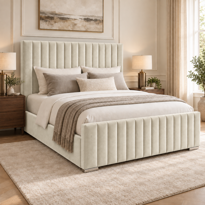 Portland Plush Velvet Ottoman Storage Bed