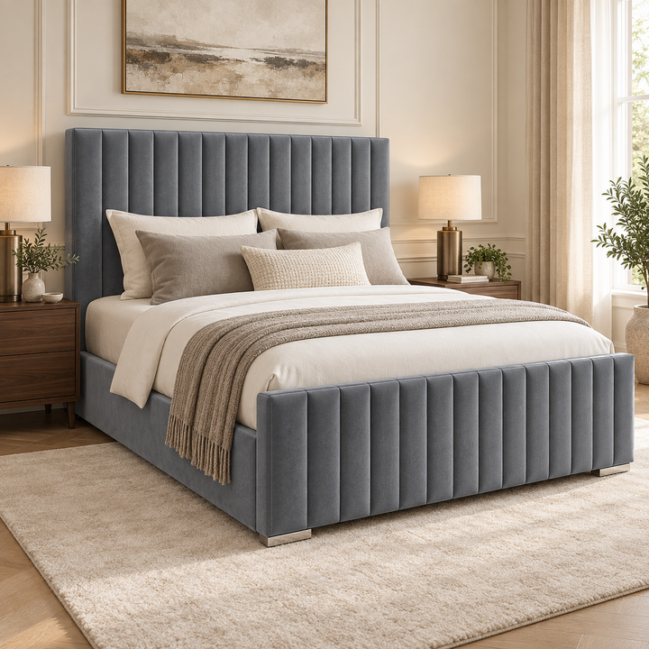 Portland Plush Velvet Ottoman Storage Bed