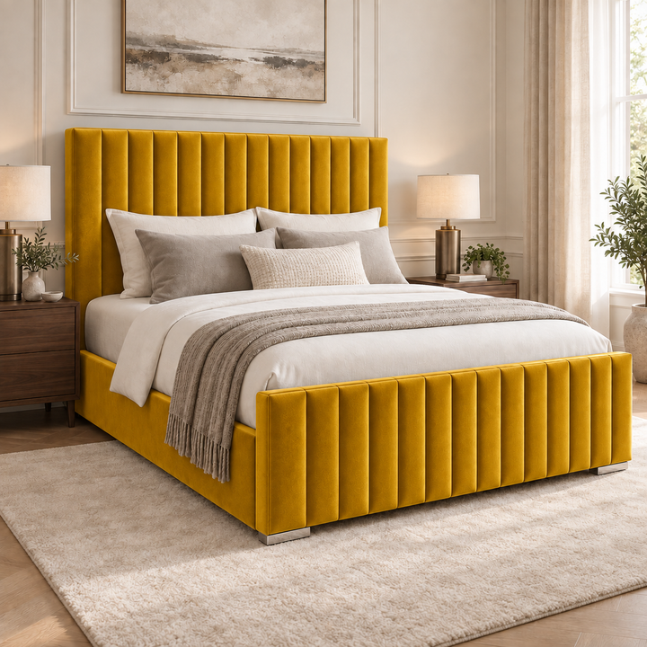 Portland Plush Velvet Ottoman Storage Bed