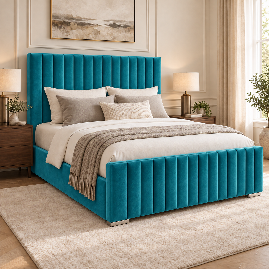 Portland Plush Velvet Ottoman Storage Bed