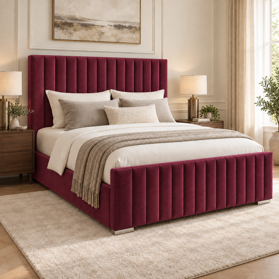 Portland Plush Velvet Ottoman Storage Bed