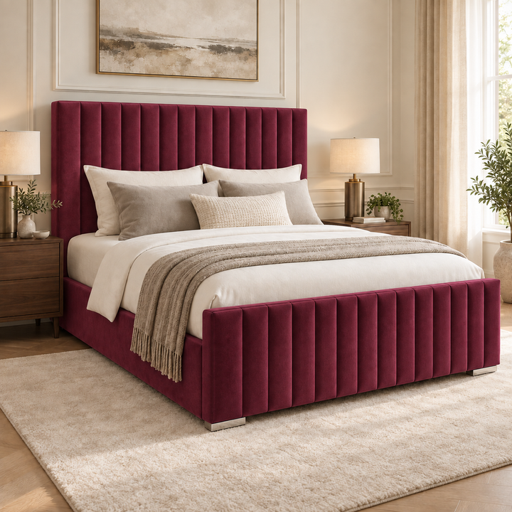 Portland Plush Velvet Ottoman Storage Bed