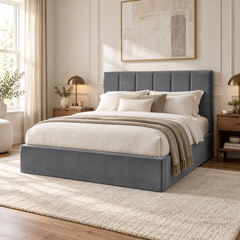 Stafford Plush Velvet Sleigh Bed
